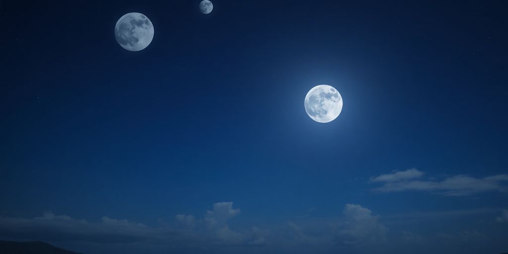 Cielo nocturno con diversas fases de la luna.