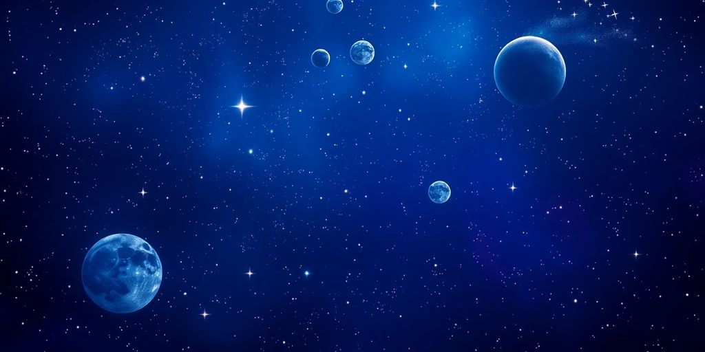 Elementos celestiales brillando en un cielo nocturno.